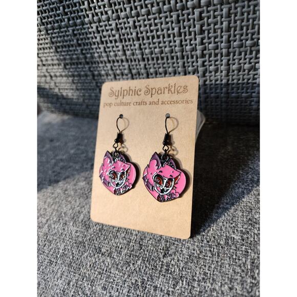 Hazbin Hotel Alastor Portrait Enamel Charm Earrings - Picture 2 of 2